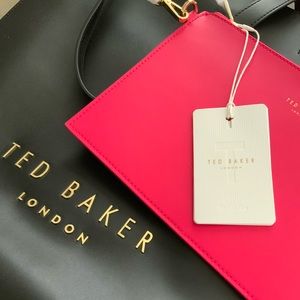 Ted Baker Black Leather Shopper with Mini-Clutch